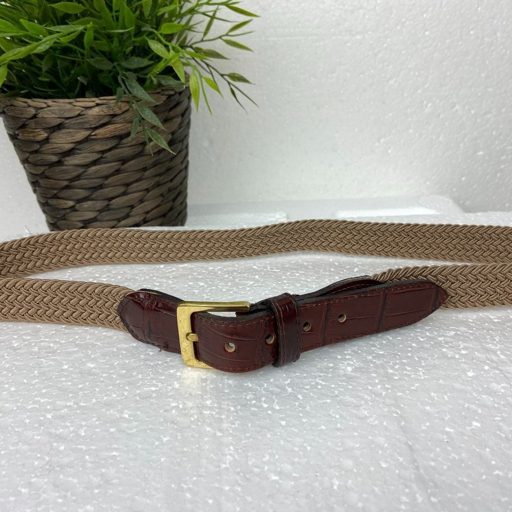 NWOT Web Belt Leather W/Stretch Poly Strar Sz L